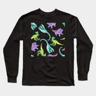 Plesiosaurus, Triceratops, Raptor! Long Sleeve T-Shirt